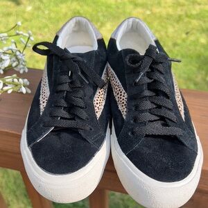 Madewell Women's Black Low-Top Animal Print Sneakers
